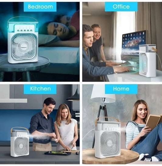 Portable USB Air Cooler Fan with Water Mist & Ice Cooling